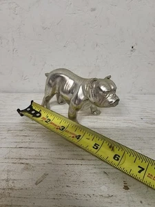 Vintage chrome plated Heavy Metal Male Bulldog figural statue Highly Detailed 5” - Picture 1 of 6