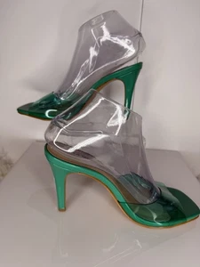 Steve Madden Tolly Damen-Slipper grün Größe 8,5 durchsichtig Stiletto Pantolette Sandale - Bild 1 von 6