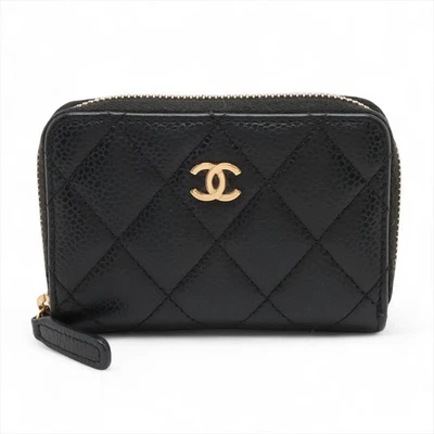 Monedero Chanel Matelasse piel de caviar negro dorado accesorios de metal 30 Foto 1 de 4