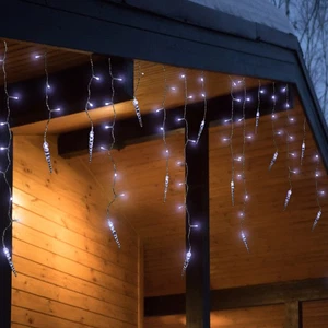 Northlight 360ct Ice Pillars Christmas Icicle Light Set White LED Clear Wire - Picture 1 of 5
