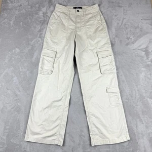 Hollister Pants Women 4R, 27x30.5 Ivory Cargo Wide Leg Ultra High Rise Baggy Y2K - Picture 1 of 10