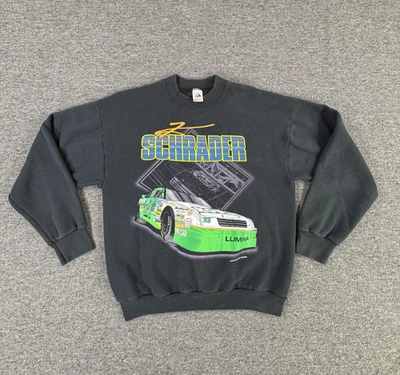 Vintage Ken Schrader Sweatshirt Crewneck Mens Large NASCAR Racing Made USA 90s - Image 1 of 4