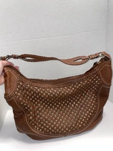 COLE HAAN Brown Boho Shoulder Bag Leather EUC - Picture 1 of 9