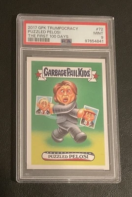 Puzzled Pelosi Nancy 2017 Trumpocracy The First 100 Days #72 GPK Topps PSA 9 - Image 1 of 2