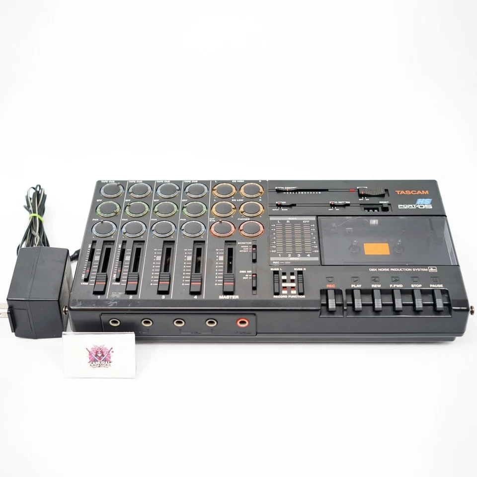 TASCAM Porta 05 HS Ministudio 4-Track Cassette Recorder Tested w/ Adapter Japan - Image 1 of 4