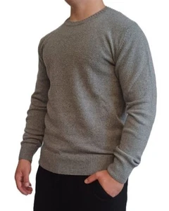 Herren Rundkragen 100% Kaschmir Strick Pullover S M L XL 2XL Made in Italy - Picture 1 of 1