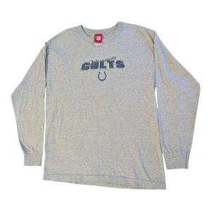 Camiseta De Colección Años 90/Y2K NFL Indianapolis Colts Manga Larga XL Gris Herradura - Imagen 1 de 5