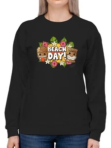 Beach Day - Hawaiian Island Fun Graphic Women's Sweatshirt - Picture 1 of 22