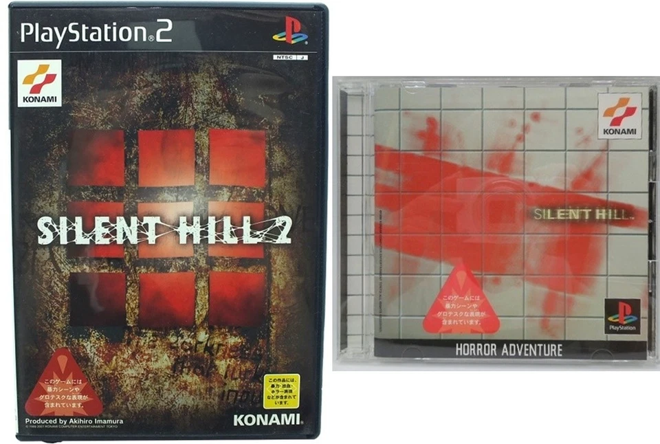 Silent Hill 1 2 PS1 PS2  set of 2Konami Horror Adventure Playstation Japan Ver. - Image 1 of 4
