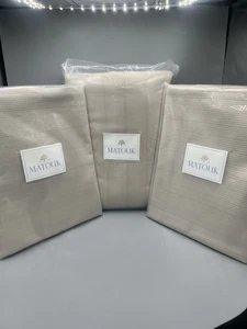 Matouk Full/Queen Matelasse Coverlet + 2 Euro Shams Augusta Dune 100% Cotton NEW - Picture 1 of 4