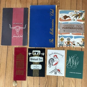 Vintage Chicago 7 Menu Collection College Inn Porterhouse Ernest Byfield - Picture 1 of 15