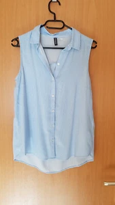 Ärmellose Sommer Bluse Gr. 36/S - blau/weiß gestreift - H&M Divided - Bild 1 von 9