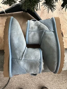 UGG Classic Mini II Winter Lined Boots 1016222 Light Blue Women’s Size 6 - Picture 1 of 11