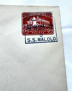 S.S. Malolo Ship Marked Envelope Matson Line 1932 Envelope - Picture 1 of 3