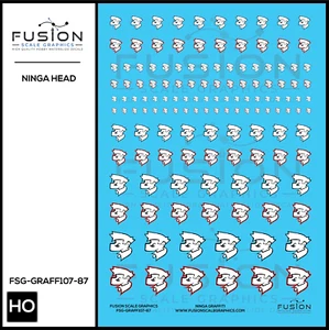 HO Scale Ninja Head Graffiti Decal Set - Picture 1 of 2