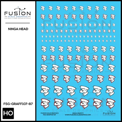 HO Scale Ninja Head Graffiti Decal Set - Image 1 of 2