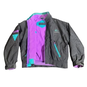 Vintage SWINGSTER CORVETTE Kapuzenjacke Größe Large lila blaugrün schwarz - Bild 1 von 7