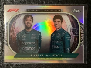 2022 Topps Chrome F1 #CC-AM | S. VETTEL & L. STROLL | Astn Mrtn; refr. - insert - Picture 1 of 2