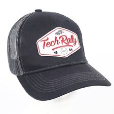 Dell Tech Rally 1984 Embroidered Patch Mesh Snapback Trucker Hat Black Gray EUC