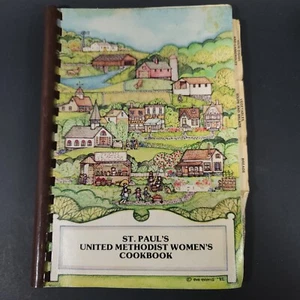 Vintage Spiral Bound Cookbook - St. Paul's United Methodist Women's Cookbook - Picture 1 of 6