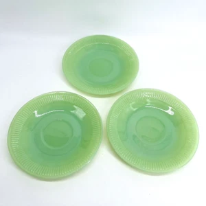 Vintage Mid Century 3er Set Jadeit Jan Ray Fire King Glas Untertasse Teller - 30er-40er Jahre - Bild 1 von 11