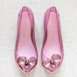 Mini Melissa X Barbie Ultragirl Collab Ballerinas / Flats in Pearly Pink Girls 3 - Picture 1 of 8