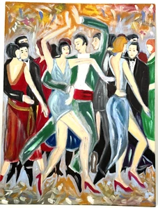 Carnival I Oil On Canvas Panel Original Art Painting Beata Ulikowska Signed - Picture 1 of 7