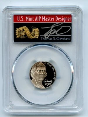 Flechas 2020 S 5C Jefferson níquel PCGS PR70DCAM FDOI Thomas Cleveland - Imagem 1 de 2