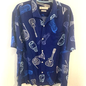 Camicia Tommy Bahama XL Camp Latin Fusion Deep Space Musica Blu - Foto 1 di 9