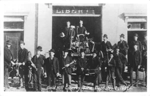 Postal RPPC Gold Hill Liberty Fire Department en 1887 Virginia City, NV c1940s - Imagen 1 de 2