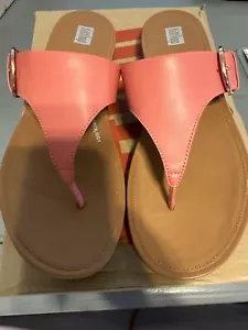 FitFlop Graccie sandalo slip on pelle punta regolabile taglia 10 rosa morbido - Foto 1 di 12