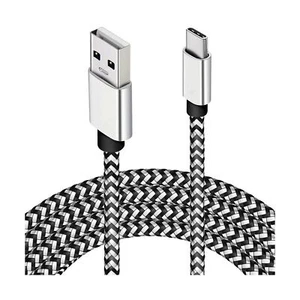 1 Pck 15' Long USB Type C Charger Cables Data Sync Durable Nylon Braided Cords - Picture 1 of 7