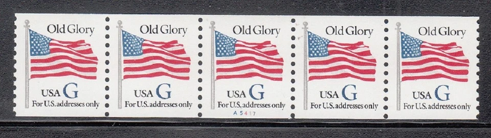 USA PNC SC# 2890 BLUE "G" - OLD GLORY (32c) WATER ACTIVATED MNH PL# A5417 - Image 1 of 1