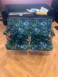 Stunning Pair of Bespoke Cinema Seats – Curious Department Fabric - Picture 1 of 4