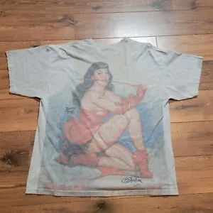 T-shirt XL vintage rara Don't Tread Olivia De Berardinis ispirata a Bettie Page 4A - Foto 1 di 6
