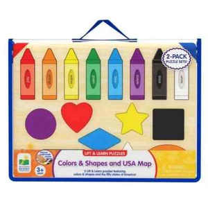 Lift and Learn Puzzles Colors and Shapes + USA Map 2 Pack - Picture 1 of 4