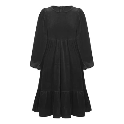 Niñas Vestido Formal Vestido Ceremonia Maxi Comunión Adolescente Satén Solero Noche Foto 1 de 3