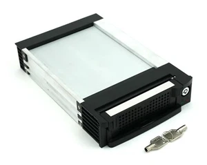 Aluminum Black 5.25" SATA Hard Drive Mobile Rack Drawer Storage - Picture 1 of 8