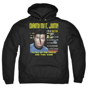 Star Trek TOS "Dammit, Jim!" Pullover Hoodie, Sweatshirt or Long Sleeve T-Shirt - Picture 1 of 10