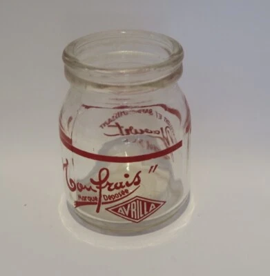 Ancien pot yaourt TOUFRAIS AVRILAIT old french yogourt 5 - Photo 1/2