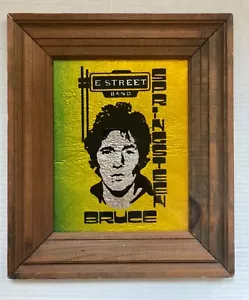Bruce Springsteen E Street Band Vintage gerahmt bedruckt Glasfolie 70er Jahre RAR - Bild 1 von 7