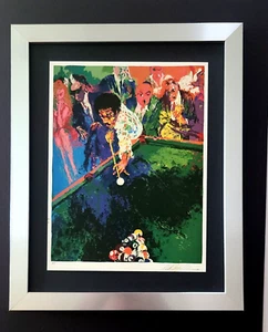 LEROY NEIMAN + AT THE BILLIARDS + CIRCA 1990'S + SIGNED PRINT FRAMED - Picture 1 of 3