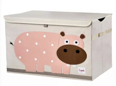 Toy Box Chest Storage Trunk Kids Room Daycare Hippo Organizer Books Cute Bin - Image 1 of 2