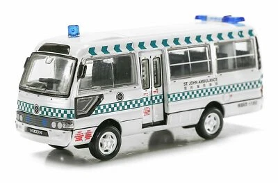 Pequeña ambulancia Toyota Coaster St. John 1990 Hong Kong City NUEVA en caja 1:76 Foto 1 de 4