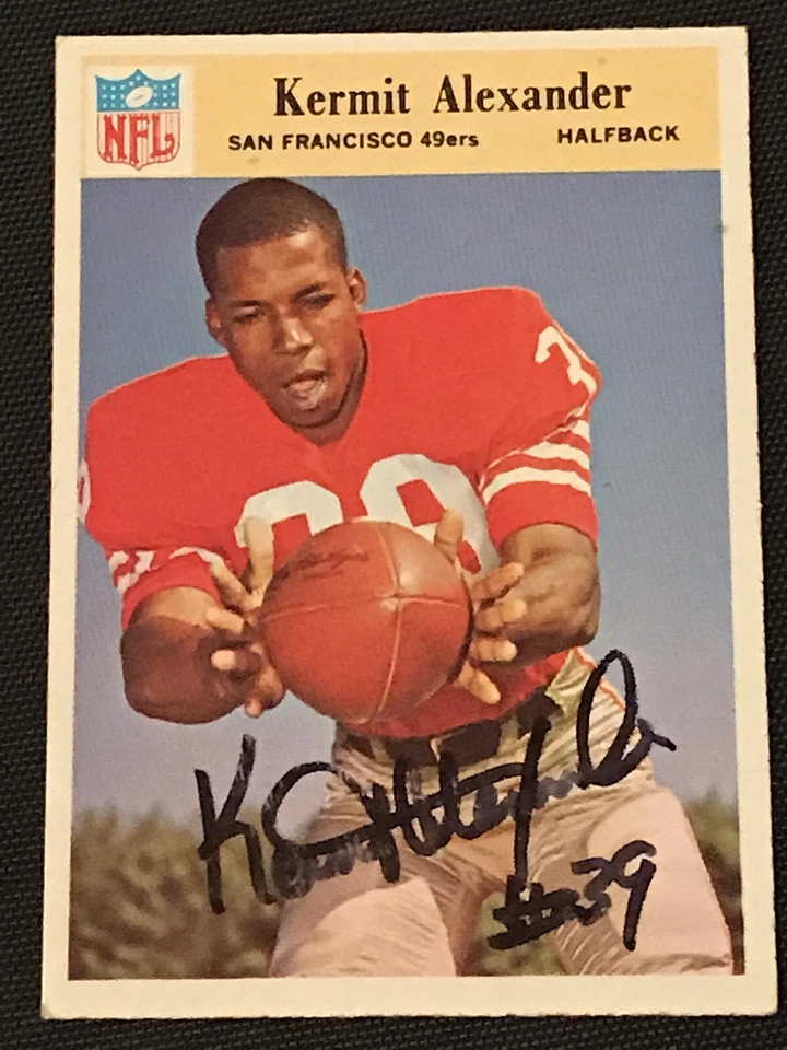 KERMIT ALEXANDER 1966 PHILADELPHIA SIGNED AUTOGRAPHED CARD #171 SF 49ers - Image 1 of 1