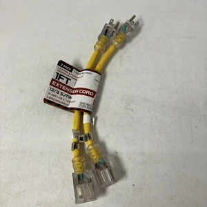 iron forge cable, 1ft extension cord, 12/3 sjtw, yellow, open box - Picture 1 of 7