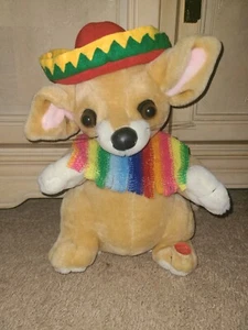 Vintage Plush Chihuahua Plays La Bamba 13.5” Head Moving No Batteries Included - Picture 1 of 11