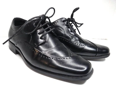 Stacy Adams Dress Oxfords, Lace Up, Faux Leather, Black, Boys Size 1 M - Image 1 of 4