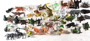 50+ ca 1960s-70s TINY PLASTIC WILD ANIMALS, MANY SPECIES & CONTINENTS - Imagen 1 de 5