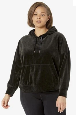 Новый с Ярлыками Puma ее бархат толстовка с капюшоном матовый черный женщин плюс размер 1 X расслабленный - Изображение 1 из 4